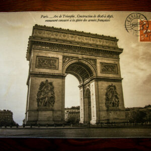 set de table carte postale arc de triomphe eskise verso