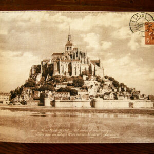 set de table carte postale mont saint michel eskise verso