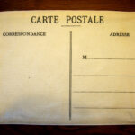set de table carte postale eskise verso