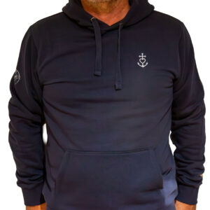 Sweat à capuche homme bleu marine Croix Camarguaise Eskise