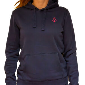 Sweat à capuche femme bleu marine Croix Camarguaise Eskise