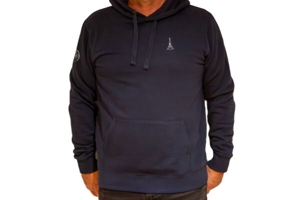 Sweat à capuche homme bleu marine Tour Eiffel Eskise