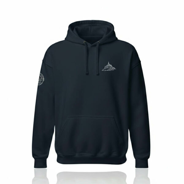 pack shot Sweat à capuche homme bleu marine mont st michel nlanc Eskise