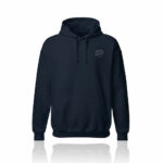 pack shot Sweat à capuche homme bleu marine logo Eskise blanc