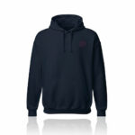 pack shot Sweat à capuche homme bleu marine logo Eskise rose